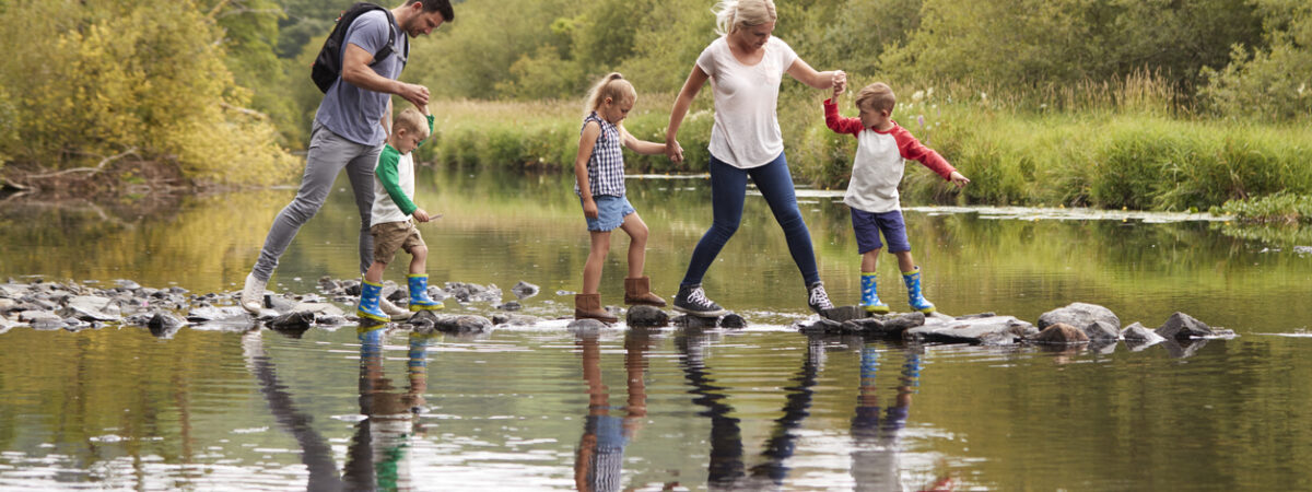 family hiking in lake district